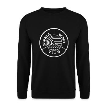 Surfing Surfboard Surfer Geschenkidee - Unisex Pullover - Schwarz - Vorne - Alina (178cm) & Michal (187cm)