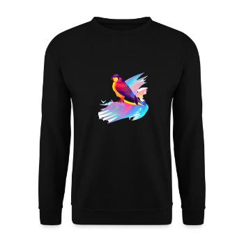 Budgerigar Bird Cockatiel Bird Owner - Unisex Sweatshirt - black - Front - Alina (178cm) & Michal (187cm)