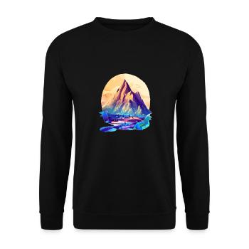 Mountains Hiking Mountain hiking Hiking Mountain hikers - Unisex Sweatshirt - black - Front - Alina (178cm) & Michal (187cm)