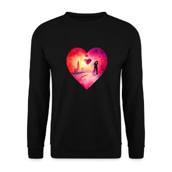 Fiançailles de la fête des mères Amour Saint-Valentin Mariage - Sweat-shirt Unisexe - noir - Devant - Alina (178cm) & Michal (187cm)