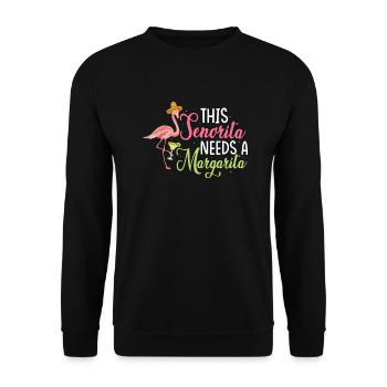 This Senorita Needs A Margarita Party Cinco De May - Unisex Pullover - Schwarz - Vorne - Alina (178cm) & Michal (187cm)