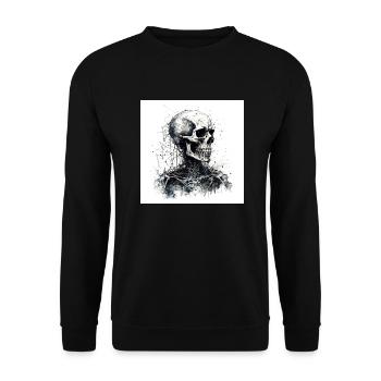Creepy skull skull in goth and emo style - Unisex Sweatshirt - black - Front - Alina (178cm) & Michal (187cm)