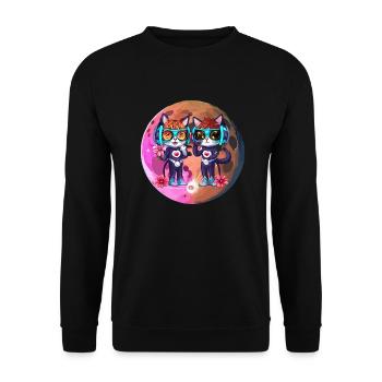 Mouth Cat - Unisex Sweatshirt - black - Front - Alina (178cm) & Michal (187cm)