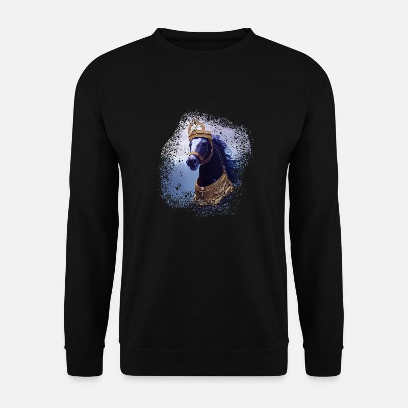 Pferd - lila und majestätisch - Unisex Pullover - Schwarz