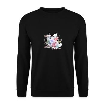 Love grows here - Unisex Sweatshirt - black - Front - Alina (178cm) & Michal (187cm)