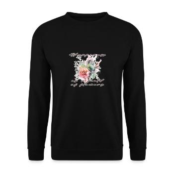 Happiness is a field of flowers - Unisex Sweatshirt - black - Front - Alina (178cm) & Michal (187cm)