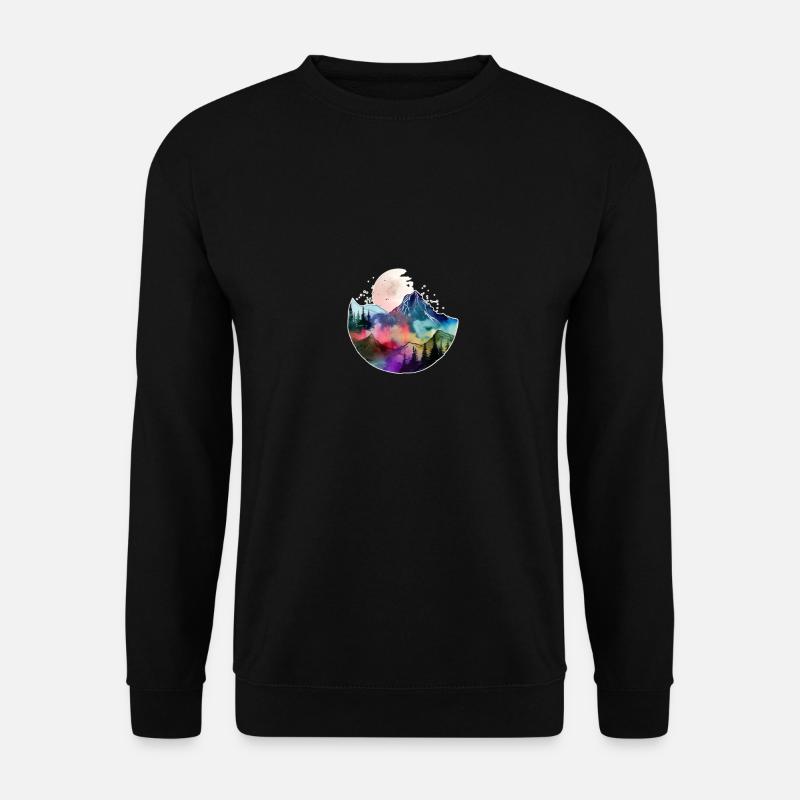Mountain Landscape with Full Moon - Unisex Pullover - Schwarz