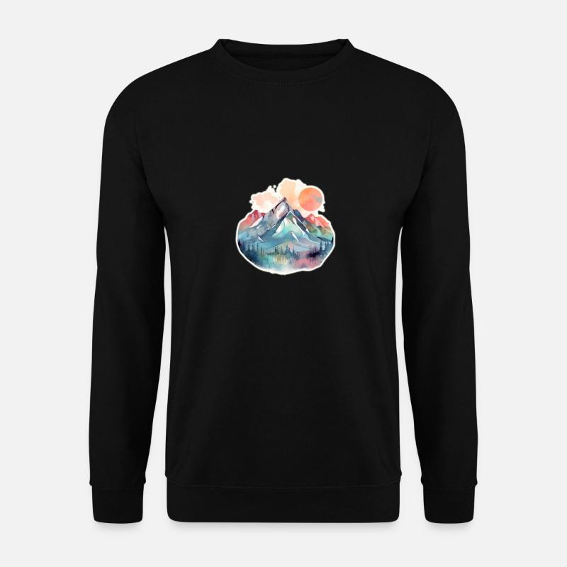 Mountain Landscape with Full Moon 2 - Unisex Sweatshirt - black