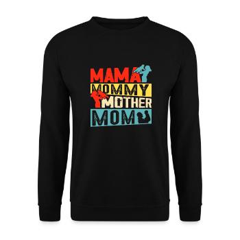 Maman Maman Maman Maman Maman - Sweat-shirt Unisexe - noir - Devant - Alina (178cm) & Michal (187cm)