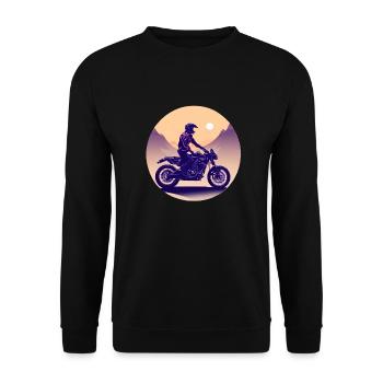Motorrad Motorradfan Motorcross Motorradfahrer - Unisex Pullover - Schwarz - Vorne - Alina (178cm) & Michal (187cm)