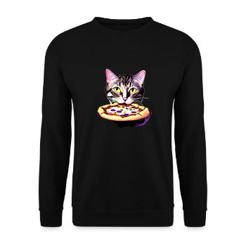 Pizza Kitten Cat Pizza Lovers Cat Pizzeria - Unisex Sweatshirt - black - Front - Alina (178cm) & Michal (187cm)