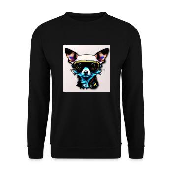 Chihuahua futuristic with glasses - Unisex Sweatshirt - black - Front - Alina (178cm) & Michal (187cm)