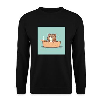 Cute beaver in the bathtub - Unisex Sweatshirt - black - Front - Alina (178cm) & Michal (187cm)