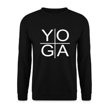 Yoga Geschenk für Yogis Meditation Geschenkidee Om - Unisex Pullover - Schwarz - Vorne - Alina (178cm) & Michal (187cm)