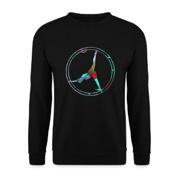 Rhönrad,Vélo,Tournoi, Sportif,Coloré,Graffiti - Sweat-shirt Unisexe - noir - Devant - Alina (178cm) & Michal (187cm)