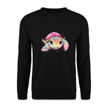 Baby Turtle - Unisex Sweatshirt - black - Front - Alina (178cm) & Michal (187cm)