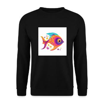 Beautiful colorful fish swimming in the sea - Unisex Sweatshirt - black - Front - Alina (178cm) & Michal (187cm)