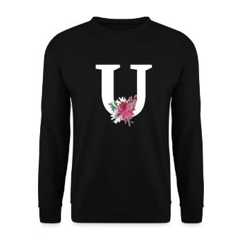 Floral letter - Unisex Sweatshirt - black - Front - Alina (178cm) & Michal (187cm)