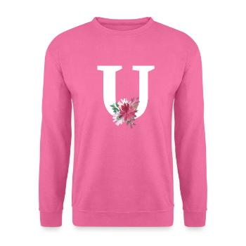 Floral letter - Unisex Sweatshirt - pink - Front