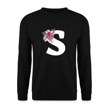Floral letters - Unisex Sweatshirt - black - Front - Alina (178cm) & Michal (187cm)