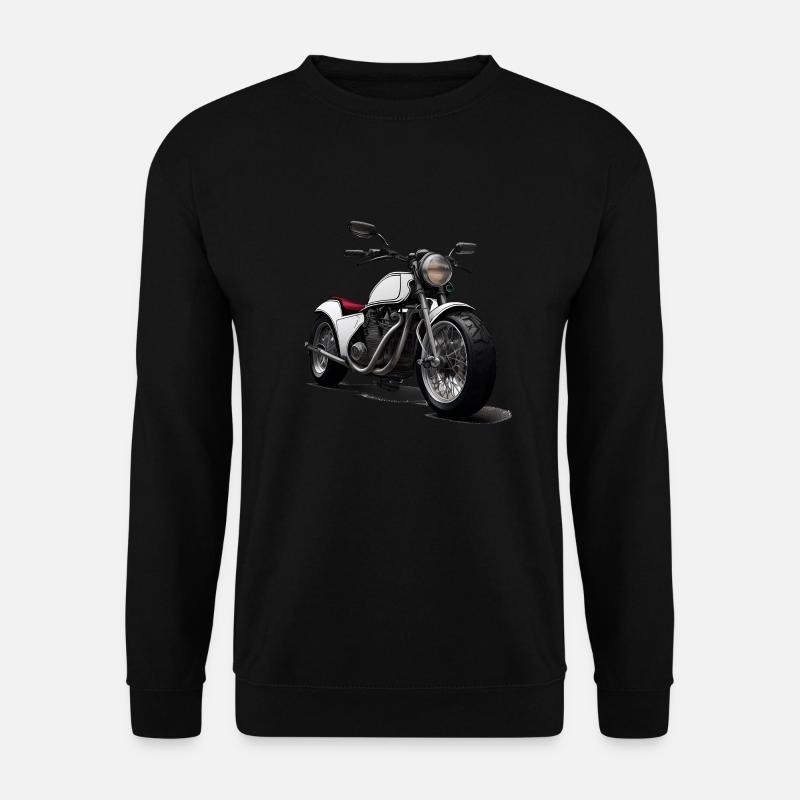 Vintage futuristic Motorrad (roter Sattel) - Unisex Pullover - Schwarz