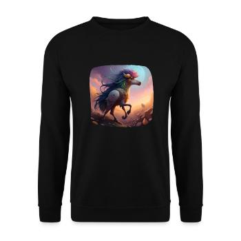 Mythical Hybrid Fantasy Creature - Unisex Sweatshirt - black - Front - Alina (178cm) & Michal (187cm)