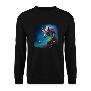 Mystical fantasy unicorn hybrid unicorn eagle - Unisex Sweatshirt - black - Front - Alina (178cm) & Michal (187cm)