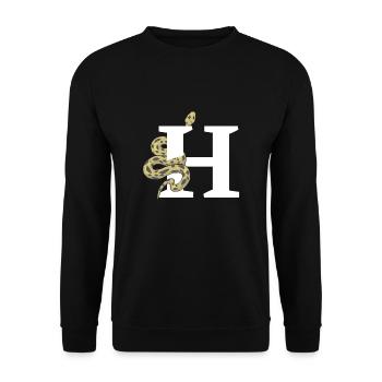 Letter h snake - Unisex Sweatshirt - black - Front - Alina (178cm) & Michal (187cm)