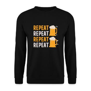 REPEAT - Unisex Pullover - Schwarz - Vorne - Alina (178cm) & Michal (187cm)