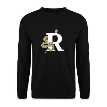 Letter r snake - Unisex Sweatshirt - black - Front - Alina (178cm) & Michal (187cm)