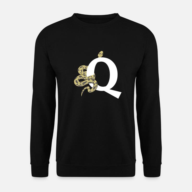 Buchstabe q Schlange - Unisex Pullover - Schwarz