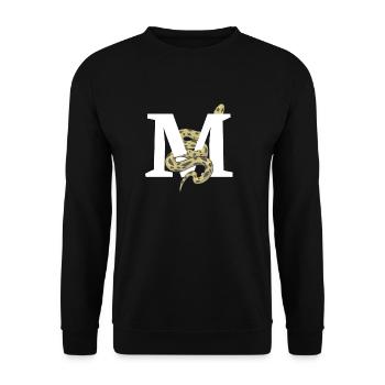 Lettre m serpent - Sweat-shirt Unisexe - noir - Devant - Alina (178cm) & Michal (187cm)
