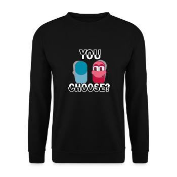 DU WÄHLST - Unisex Pullover - Schwarz - Vorne - Alina (178cm) & Michal (187cm)