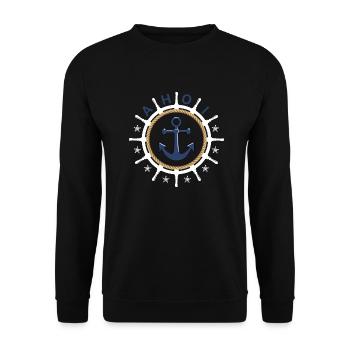 Ahoy Steering Wheel Anchor Starfish - Unisex Sweatshirt - black - Front - Alina (178cm) & Michal (187cm)