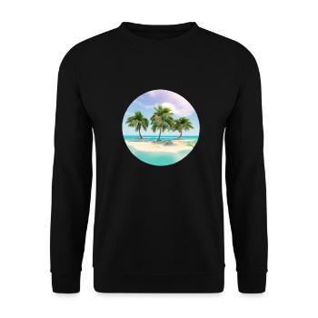 Sommerurlaub Strand Sonne Palmen Insel Palme - Unisex Pullover - Schwarz - Vorne - Alina (178cm) & Michal (187cm)