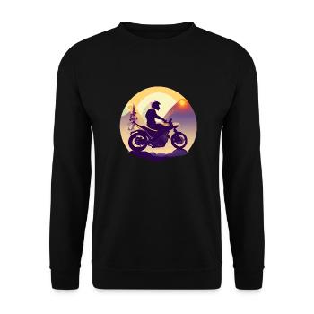 Motorrad Motorradfan Motorradfahrer Motorcross - Unisex Pullover - Schwarz - Vorne - Alina (178cm) & Michal (187cm)