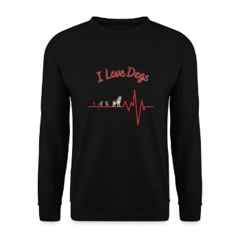 I Love Dogs - Unisex Pullover - Schwarz - Vorne - Alina (178cm) & Michal (187cm)