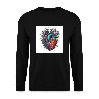 Cœur technique créatif pour la journée de valetnine - Sweat-shirt Unisexe - noir - Devant - Alina (178cm) & Michal (187cm)