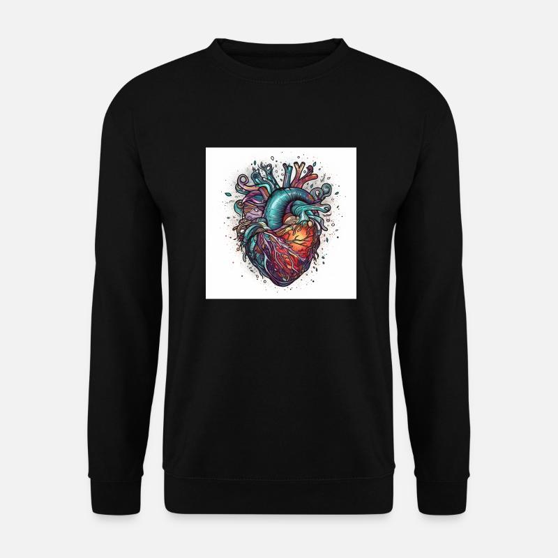 Kreatives technisches Herz für Valetninstag - Unisex Pullover - Schwarz