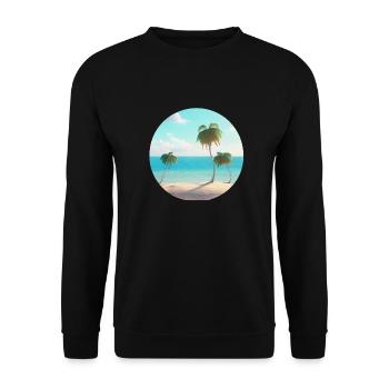 Sommerurlaub Strand Palme Sonne Palmen Insel - Unisex Pullover - Schwarz - Vorne - Alina (178cm) & Michal (187cm)