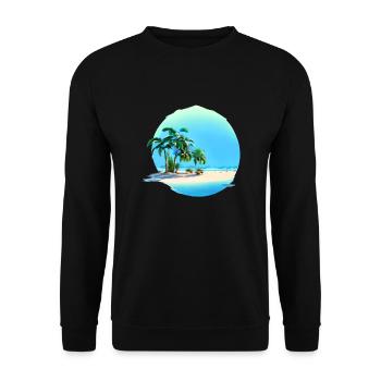Summer Vacation Sun Palm Island Palm Beach - Unisex Sweatshirt - black - Front - Alina (178cm) & Michal (187cm)