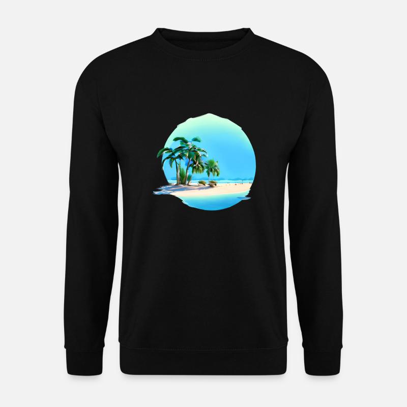 Sommerurlaub Sonne Palmen Insel Palme Strand - Unisex Pullover - Schwarz