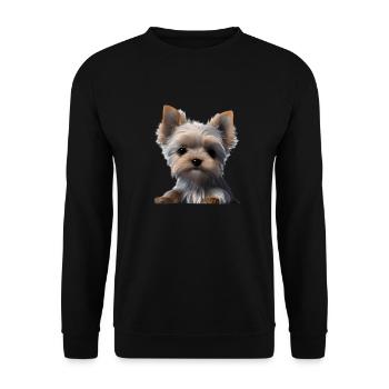 propriétaire de chien Yorkshire Terrier chiot chien - Sweat-shirt Unisexe - noir - Devant - Alina (178cm) & Michal (187cm)