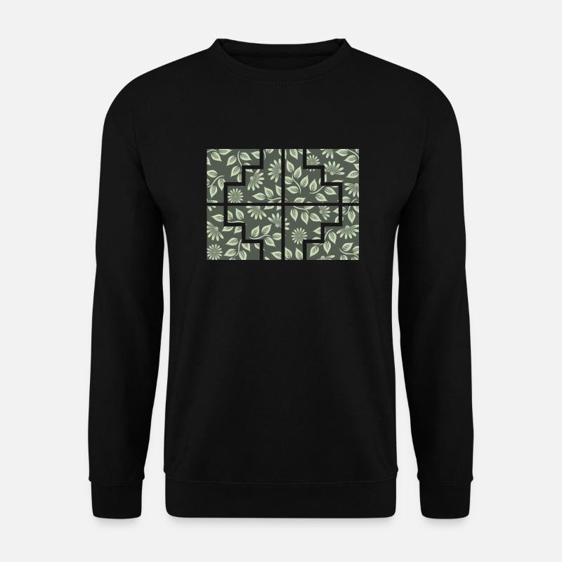 Geometrische Pflanze - Unisex Pullover - Schwarz