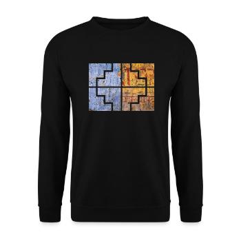 Collors géométriques - Sweat-shirt Unisexe - noir - Devant - Alina (178cm) & Michal (187cm)