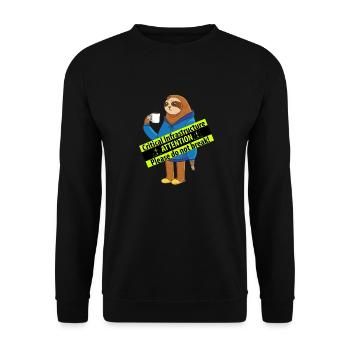 Kaffeebecher als Kritische Infrastruktur - Unisex Pullover - Schwarz - Vorne - Alina (178cm) & Michal (187cm)