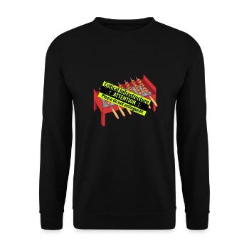 Der Grill ist eine Kritische Infrastruktur - Unisex Pullover - Schwarz - Vorne - Alina (178cm) & Michal (187cm)