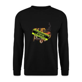 Der Smoker ist eine Kritische Infrastruktur - Unisex Pullover - Schwarz - Vorne - Alina (178cm) & Michal (187cm)