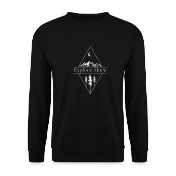 Explore more - Unisex Sweatshirt - black - Front - Alina (178cm) & Michal (187cm)