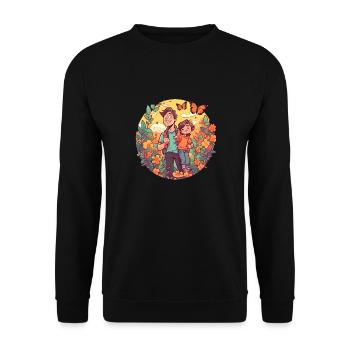 Father's Day adventures in nature - Unisex Sweatshirt - black - Front - Alina (178cm) & Michal (187cm)
